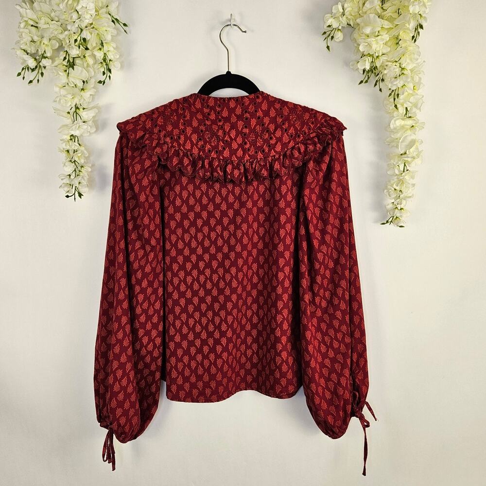Universal Thread Large Button Down Blouse Boho Em… - image 3